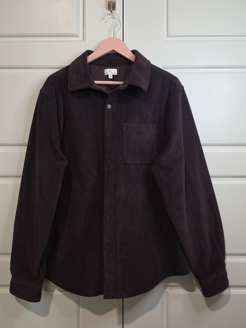 True Craft Purple Corduroy Long Sleeve Shirt size Medium
